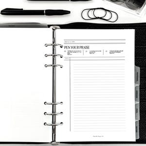 Pen Your Praise inlegvellen, bijbelstudieplanner invoegsels, bijbeljournaling, notities, A5-planner, Louis Vuitton GM-agenda, ringplanner