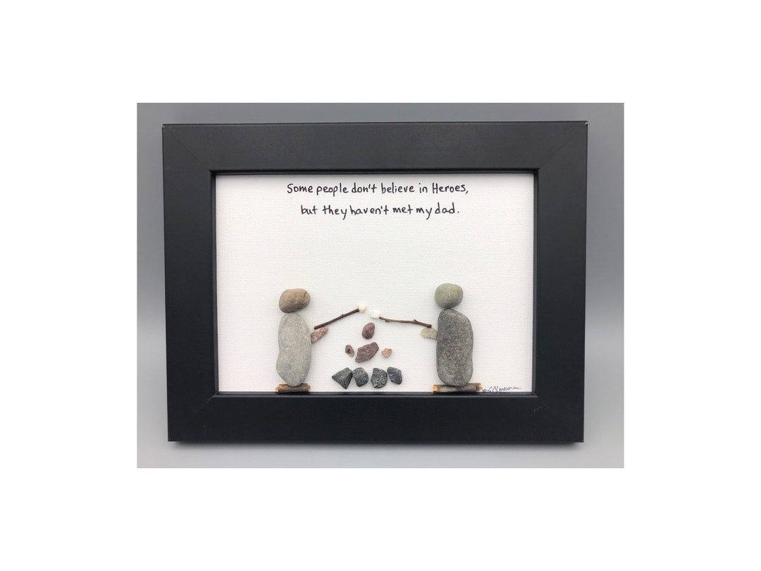 Fathers Day Pebble Art, Rock Art Dad Gift, Camping Dad, Dad is My Hero ...