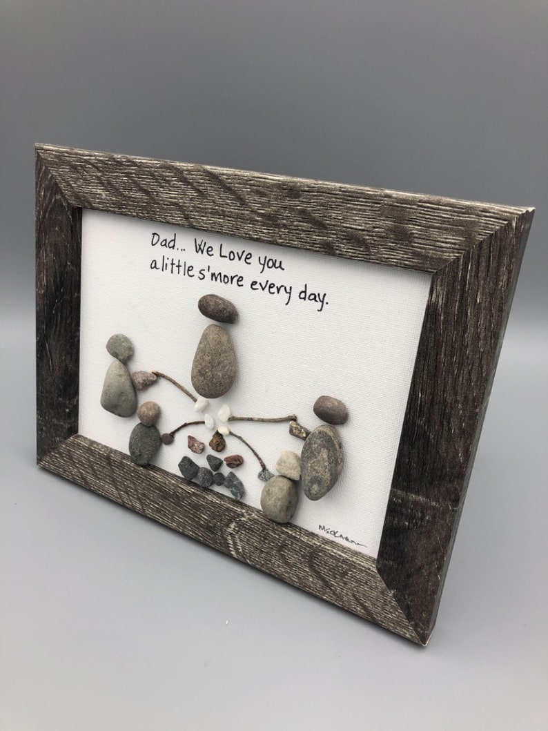 Father's Day Pebble Art, Dad Rock Art, Dad Camping, Father Campfire Art ...