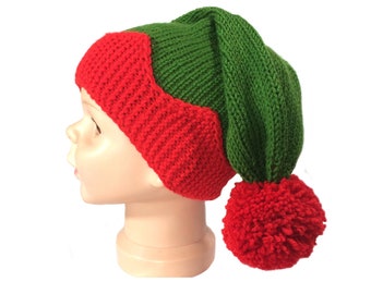 Cute Gnome hats Elf Hat hand knit baby hat Baby Santa Hat Baby boy Christmas gift