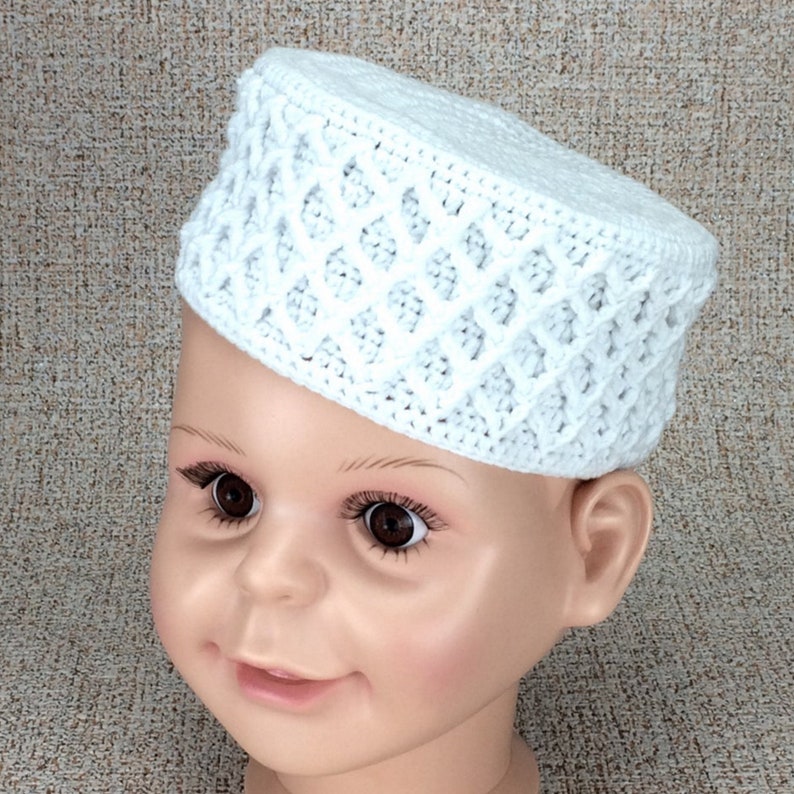 Black kufi hat Muslim baby gift Spring hats Baby kufi Custom made crochet kufi Muslim accessories Birthday, Ramadan, Namaz Baby boy gift White