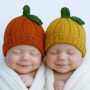 Gorro de calabaza para bebé tejido a mano: gorro de Halloween para niños pequeños, accesorio fotográfico para recién nacidos