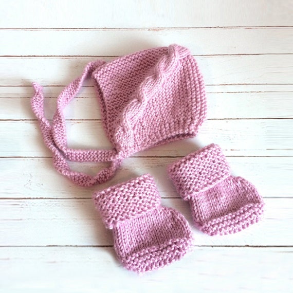 Crochet Baby Bonnet And Booties Set 6 9 Month Etsy