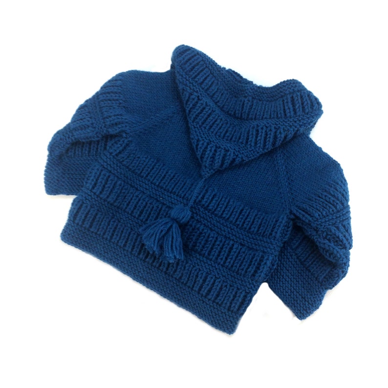 Toddler sweater cardigan hooded Knit navy blue baby wool Etsy