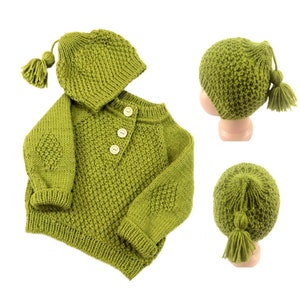 Suéter de palomitas de maíz de punto a mano Ropa Ropa unisex para niños Ropa unisex para bebé Pantalones 