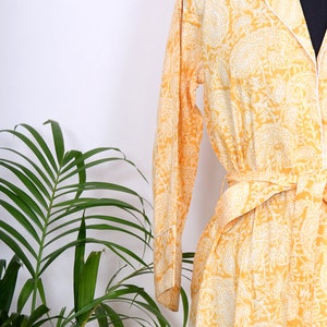 Robe chemise fleurie femme chemise habillée de luxe ethnique indienne 100 % coton longue robe chemise femme Wrap chemise vêtements de nuit Maxi tenue de fête de mariage image 6