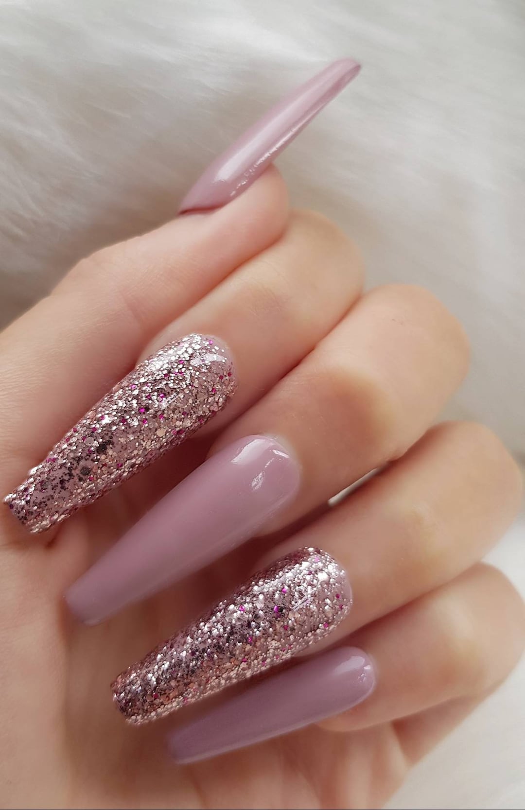 Rose gold 2024 coffin nails