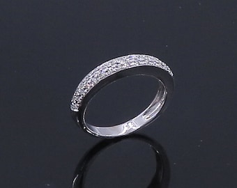 14 K White Gold Micro pave Set Diamond Band / Ring