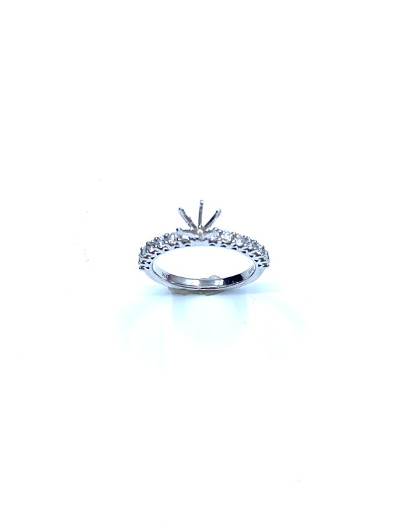 14 K White Gold Diamond Semi-mount Engagement Ring