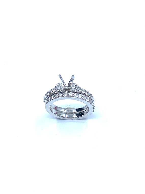 14 K White Gold Diamond Semi-mount Engagement Ring