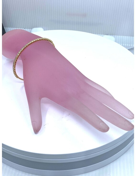 Flexible Diamond Bangle Bracelet (White or Yellow Gold) with Patented Lock