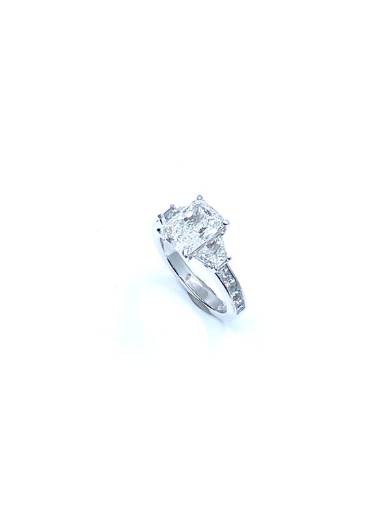 Platinum Diamond Engagement Ring, Gold, 6.7 grams