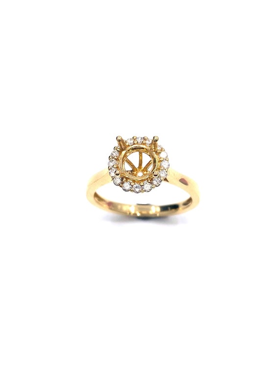 14 K Yellow Gold Diamond Ring Semi-mount