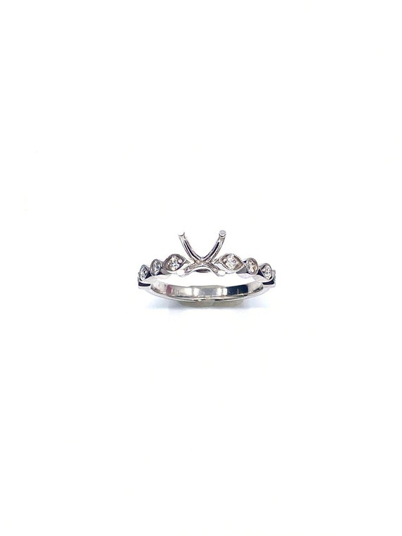 14 K White Gold Diamond Semi-mount Engagement Ring