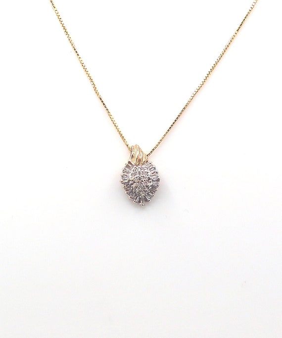 14 K Yellow Gold Diamond Slider Pendant, Gold with Chain, 4.1 grams, TW of diamonds, 1.05 CT