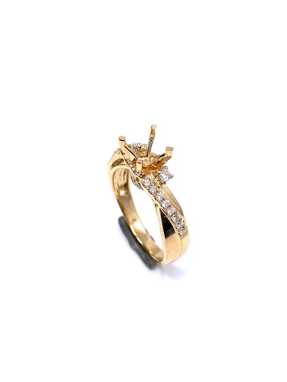 14 K Yellow Gold Diamond Ring Semi-mount