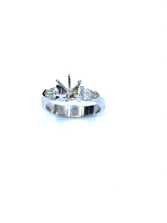 14 K White Gold Diamond Semi-mount Engagement Ring