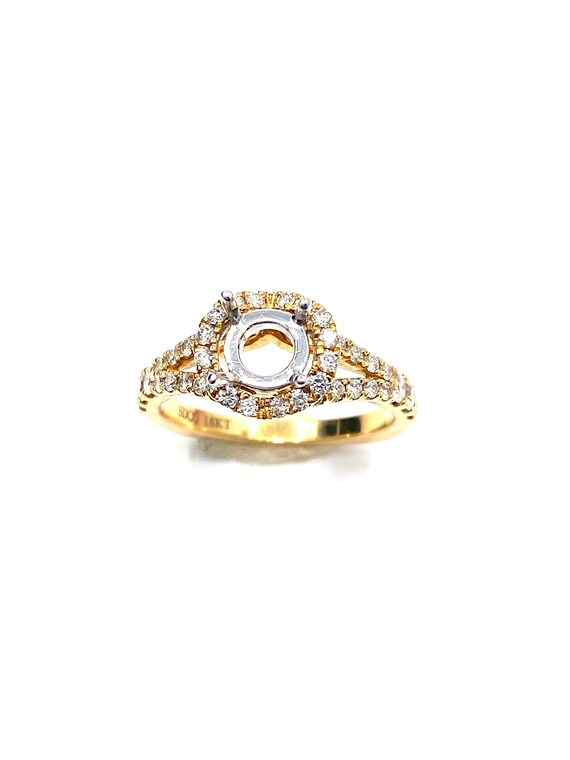 18 K Yellow Gold Diamond Style Ring Semi-mount