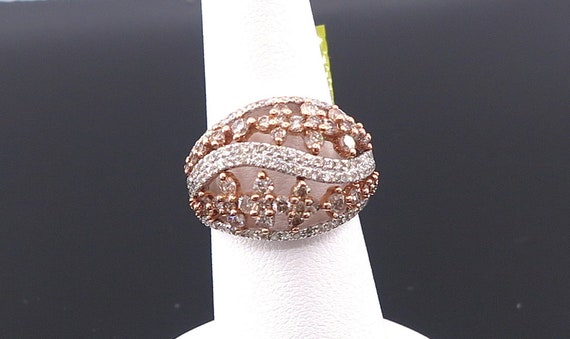 14 K W & R Gold Designer Art Deco Band / Ring Diamond Fashion, Gold, 7.7 grams, TW of diamonds, 2.16 CT