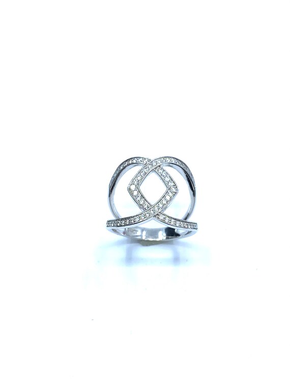 14 K W Gold Designer Diamond Fashion Band / Ring, Gold, 4.3 grams, TW of diamonds, 0.44 CT