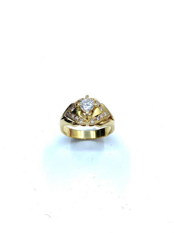 18 K Y Gold Diamond Ring, Gold, 6.3 grams, TW of diamonds, 0.56 CT