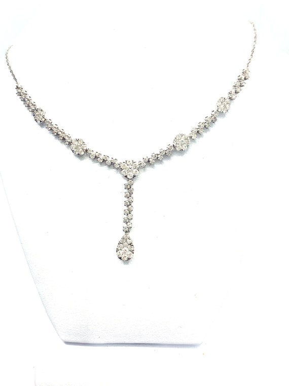 18 K Designer Dangle Drop  Diamond Necklace, Gold, 4.356 grams, TW of diamonds, 1.770 CT