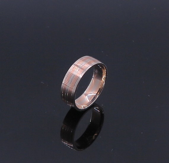 14 K Two-Tone Men's Fancy Wedding Ring / Band Comfort Fit SIZE 9.5, Gold, 8.2 grams