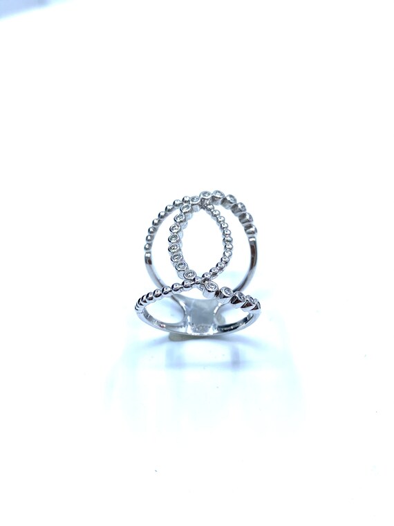 14 K W Gold Designer Diamond Fashion Band / Ring, Gold, 4.8 grams, TW of diamonds, 0.15 CT
