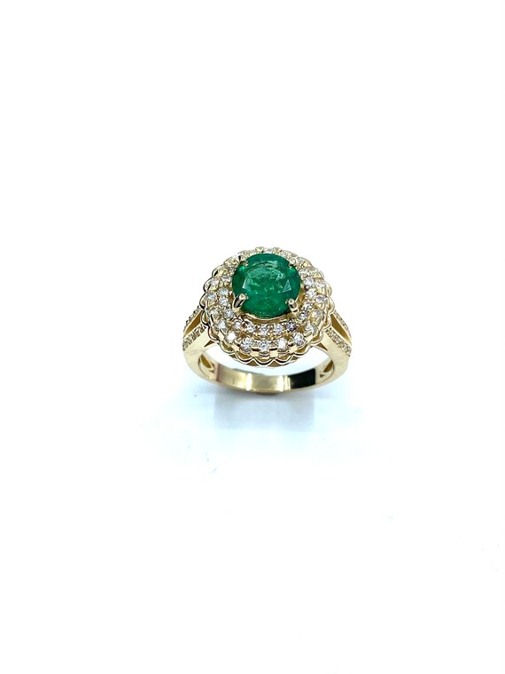 14 K Y Gold Diamond and Emerald Cut w/ Side Galleria, Gold, 6.4 grams