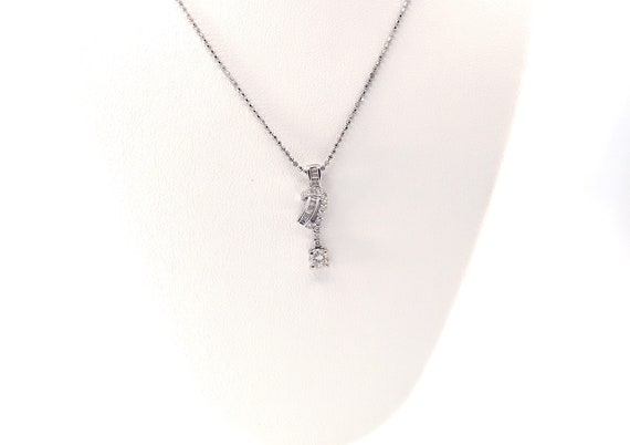 18 K White Gold Designer Slider Pendant, Gold, 1.9 grams, TW of diamonds, 0.56 CT