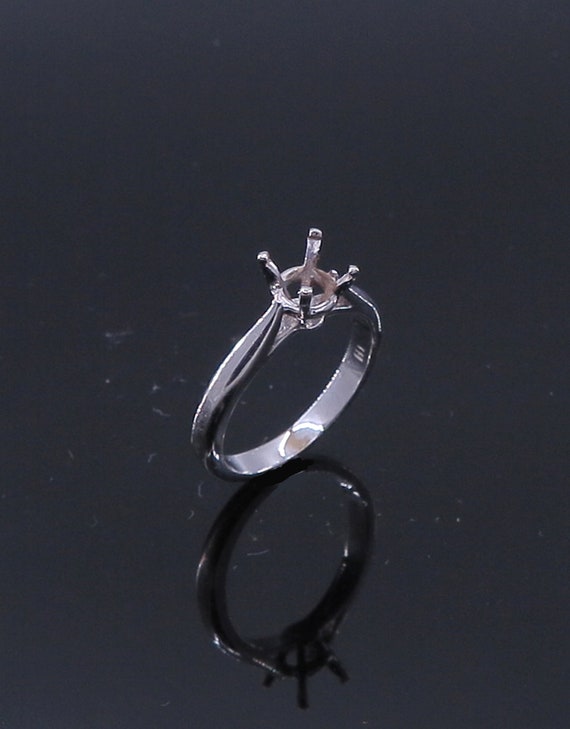 14 K W Gold Diamond Semi-mount Engagement Ring, Gold, 3.2 grams