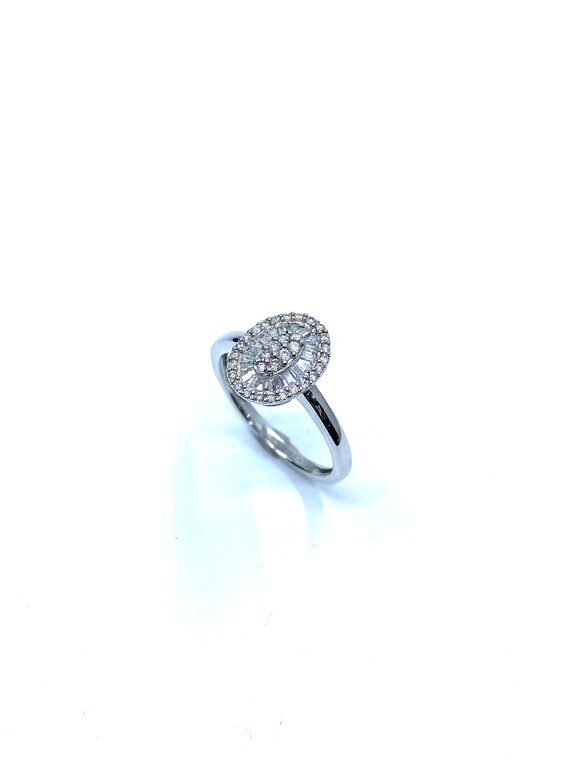 14 K W Gold Engagement Ring (Semi-Mount) Cathedral Style, Gold, 2.8 grams, TW of Diamonds 0.36 CT