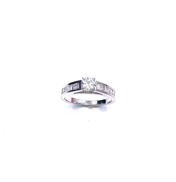 14 K White Gold (Semi-Mount) Engagement Ring (Center not included)