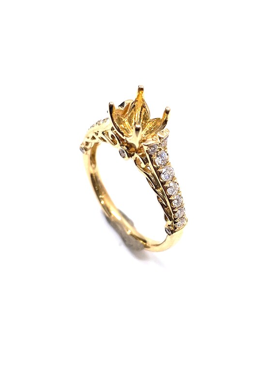 14 K Yellow Gold Diamond Ring Semi-mount