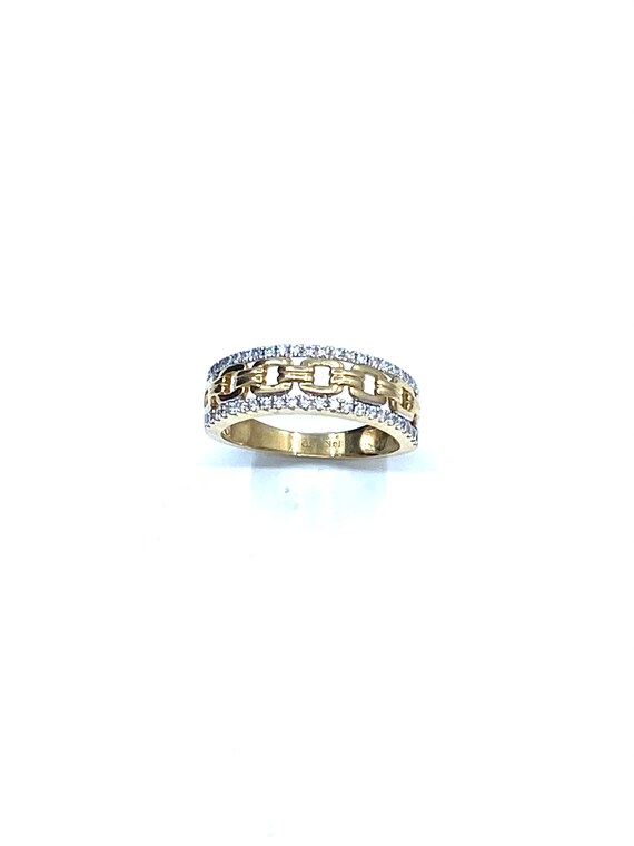 14 K White & Yellow Gold Art Deco Link Band / Ring