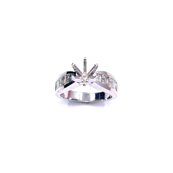 18 K White Gold Diamond Engagement Ring Semi-mount