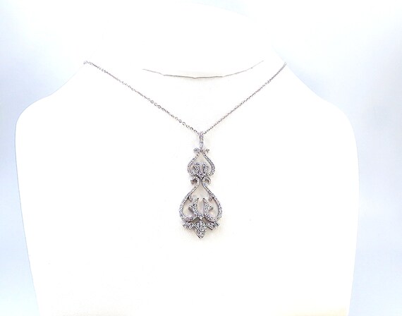 14 K W Gold Designer Diamond Slider Pendant, Gold, 6.3 grams, TW of diamonds, 0.53 CT