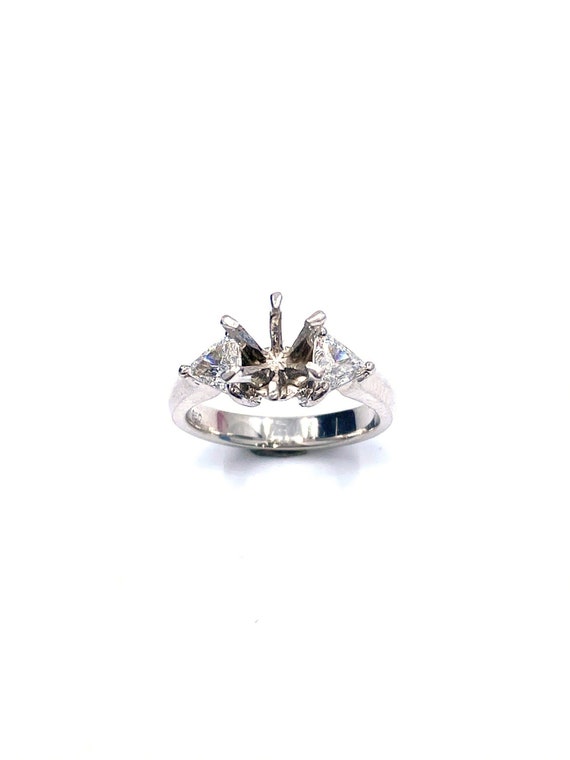 Platinum 950 Designer Diamond Engagement Ring Semi-mount