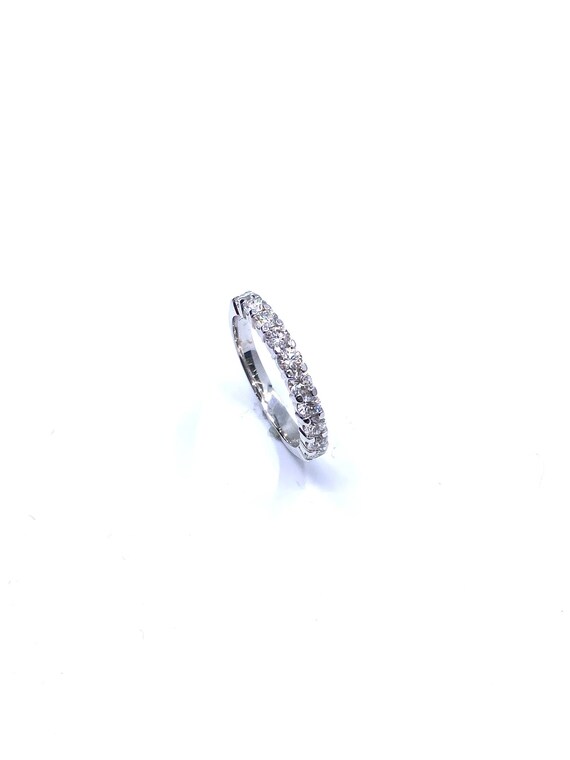 14 K White Gold One Row Diamond Band / Ring