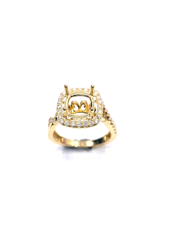 18 K Yellow Gold Diamond Style Ring Semi-mount