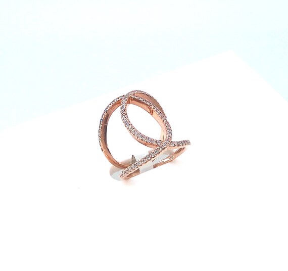 14 K Rose Gold Diamond Band Ring