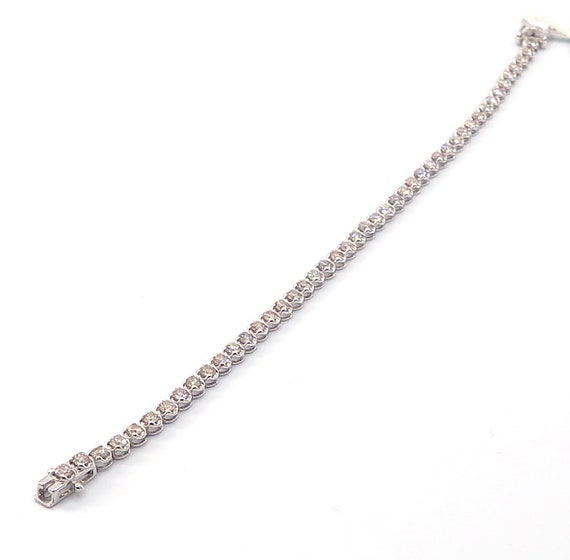 18 K White Gold Three Carat Diamond Tennis Bracelet