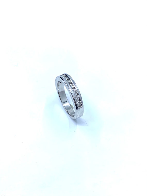 14 K White Gold Diamond Channel Set Band / Ring