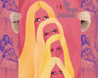 Affiche des suicides de la Vierge, film de Sofia Coppola, nostalgie des années 90, fille triste, décoration de chambre d'adolescente, esthétique