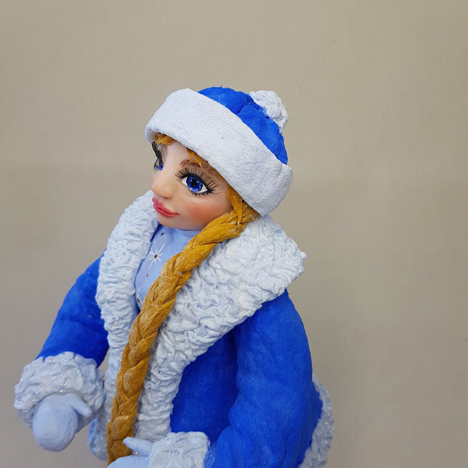 Spun cotton Snegurochka. Snow Maiden. Soviet figurine. Vintage Etsy