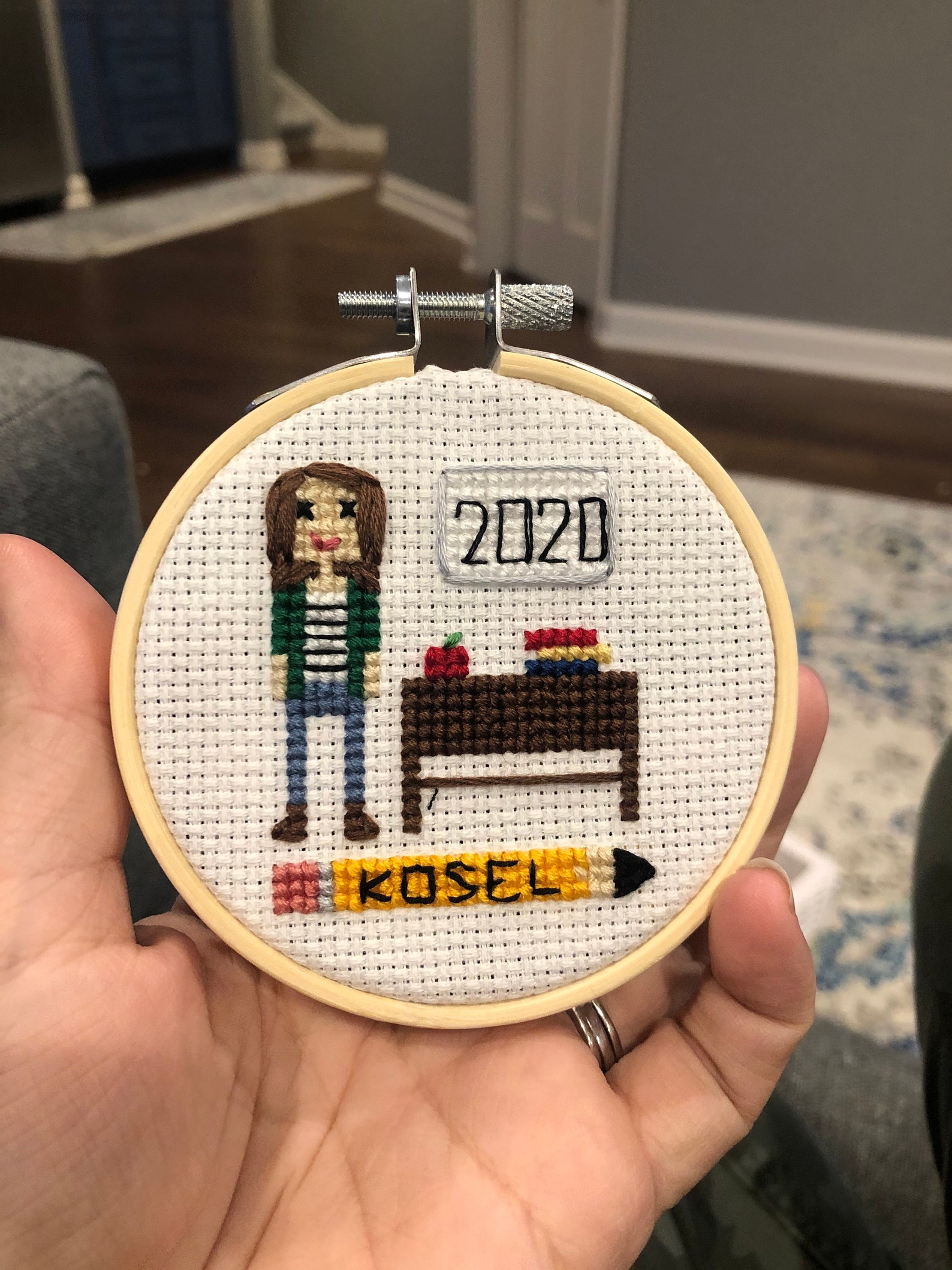 Custom Teacher Cross Stitch | Etsy