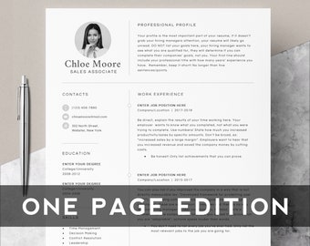 eine Seite Bewerbungsvorlage Anschreiben und Referenzen Vorlage für MS Word DIY Printable Modern Resume | Lebenslauf Anleitung Schreibtipps | Mac CV