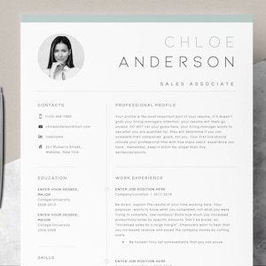 Instant Download Professional Resume Template for MS Word | DIY Printable Modern Resume | Clean Resume Writing Guide Writing Tips | Mac CV