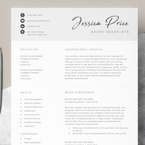 4 page Resume Template Cover Letter and References Template for MS Word DIY Printable Modern Resume | Resume Guide Writing Tips | Mac CV