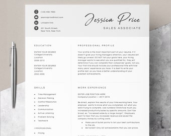 4 page Resume Template Cover Letter and References Template for MS Word DIY Printable Modern Resume | Resume Guide Writing Tips | Mac CV